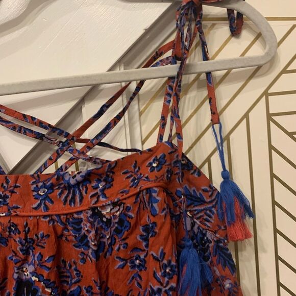 Loft Paisley Print Strappy Tassel Tank NWT - Picture 3 of 7